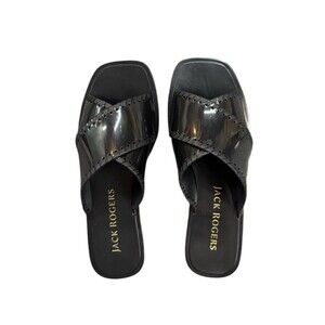 Size 7 Jack Rogers Womens SLOAN X BAND Open Toe Slip On Slide Sandals